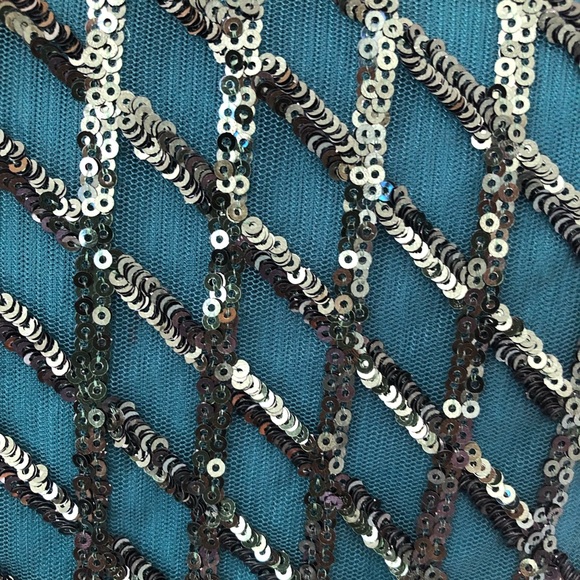 🌿 MEI MEI 🌿 green sequin sleeveless slight trumpet style formal dress size 8 - Picture 8 of 9